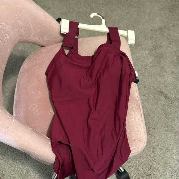 NWT (Brand Aqua Green) Burgundy color- One-Piece Swimsuit XL - Picture 6 of 7